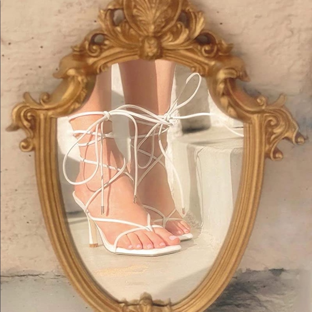 White Strappy Heels